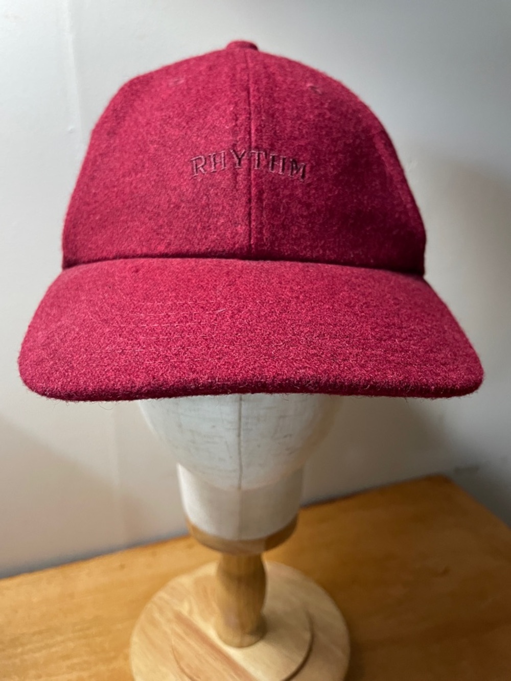 Rhythm Wool Baseball Cap in Deep Red